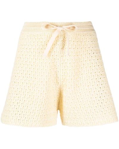 Jil Sander Open Knit Drawstring Shorts - Natural