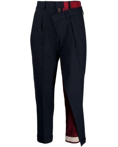 Kolor Asymmetric Tapered Trousers - Blue