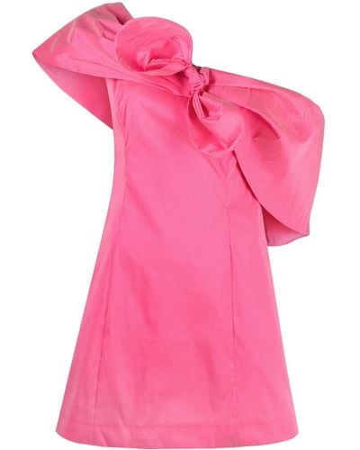 BERNADETTE Luca Bow Off-shoulder Mini Dress - Women's - Polyamide/polyester/spandex/elastane - Pink