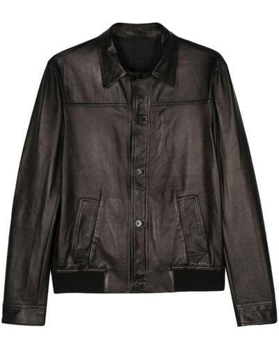 Salvatore Santoro Seam-detail Leather Jacket - Black