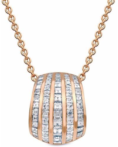 Pragnell 18kt Rose Gold Manhattan Classic Five Row Diamond Pendant Necklace - Pink