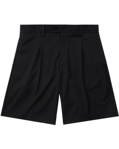 mfpen Straight Shorts Met Krijtstreep - Zwart