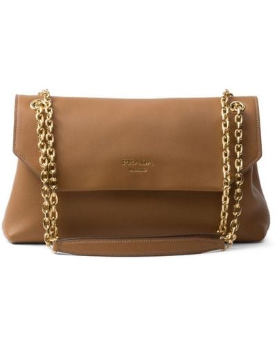 Prada Medium leather shoulder bag - Braun