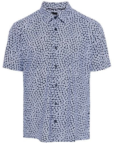 BOSS Flower-print Button-down Shirt - ブルー