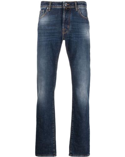 Jacob Cohen Stonewashed Straight-leg Jeans - Blue