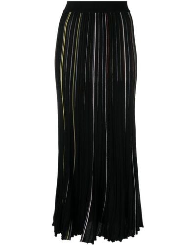 Sonia Rykiel Striped Pleated Skirt - Black