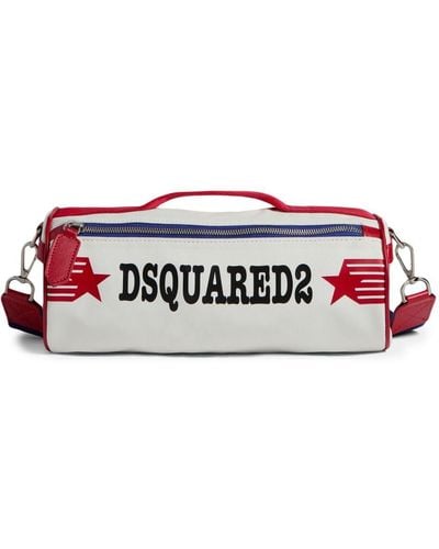 DSquared² Logo-print Cylinder Shoulder Bag - White