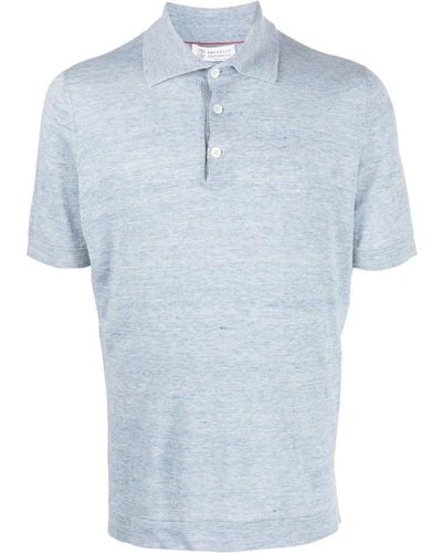 Brunello Cucinelli Short-sleeved Polo Shirt - Blue
