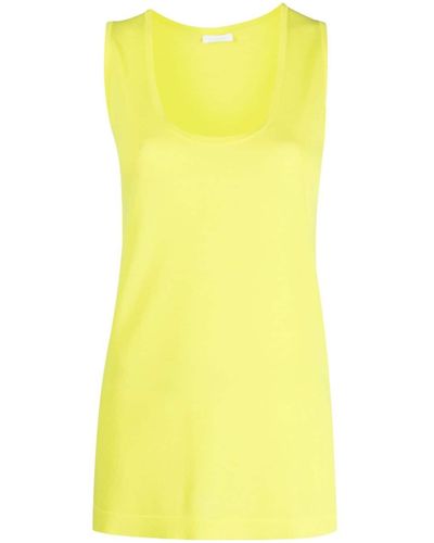 P.A.R.O.S.H. Scoop-neck Knitted Top - Yellow