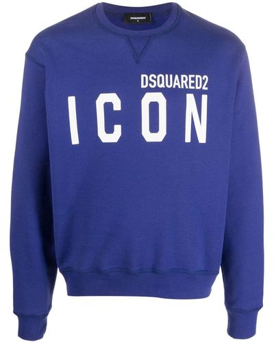 DSquared² Sweatshirt mit "Icon"-Print - Blau