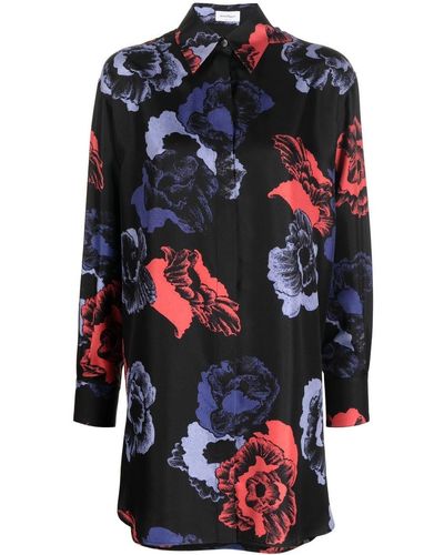 Ferragamo Hemd mit Blumen-Print - Schwarz