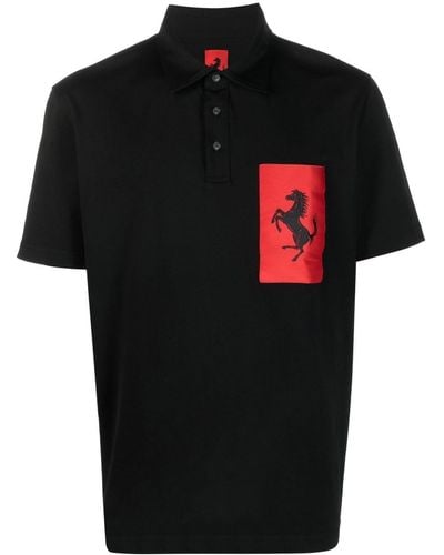 Ferrari Poloshirt Met Paardenpatch - Zwart