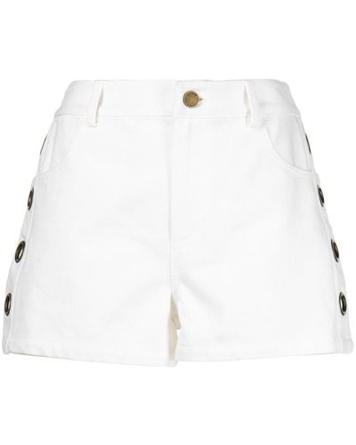 Monse Grommet Denim Shorts - White