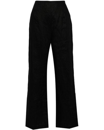 Faithfull The Brand Arto Linen Straight-leg Trousers - Black