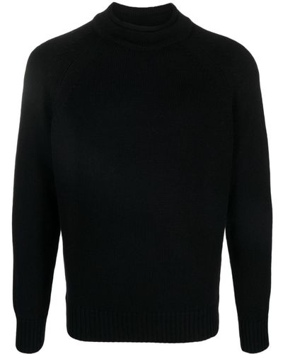 Zanone Mock-neck Fine-knit Jumper - Black