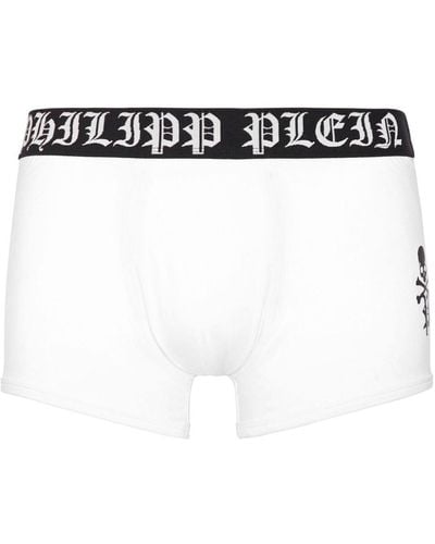 Philipp Plein Skull&bones ロゴ ボクサーパンツ - ホワイト