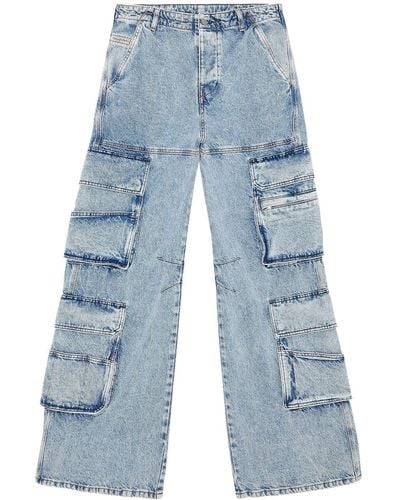 DIESEL Jeans mit weitem Bein - Blau