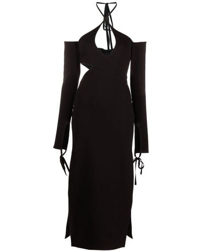 The Attico Asymmetric Gown - Black