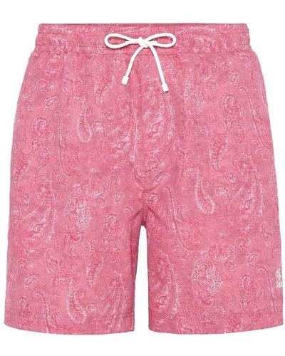 Brunello Cucinelli Badeshorts mit Paisley-Print - Pink