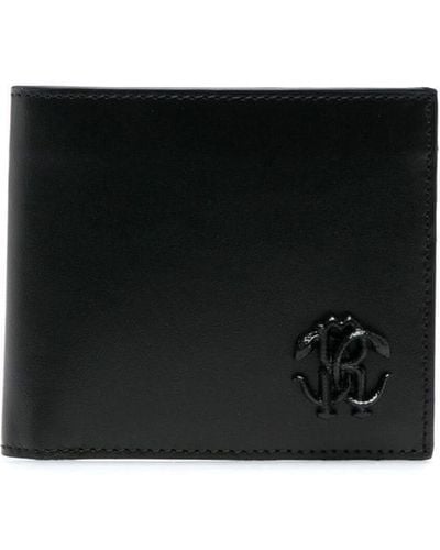 Roberto Cavalli Logo-plaque Leather Wallet - Black