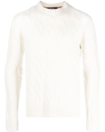 Moorer Cable-knit Cashmere Sweater - White