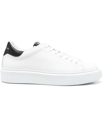 Giuliano Galiano Contrasting-detail Leather Sneakers - White