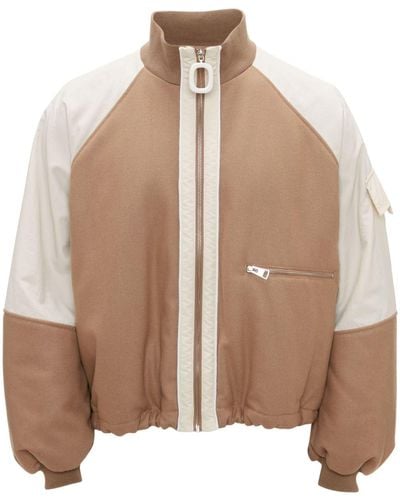 JW Anderson Panelled Zipped Track Jacket - Brown