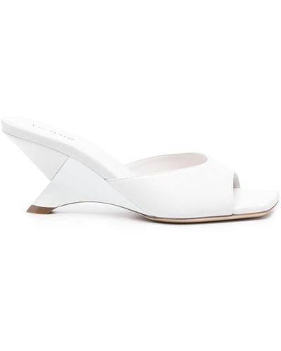 Vic Matié 75mm Leather Mules - White
