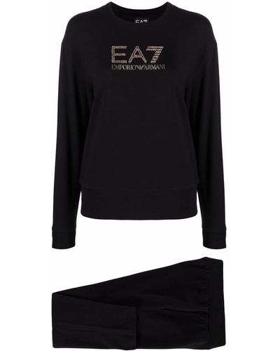 EA7 スタッズロゴ トラックスーツ - ブラック
