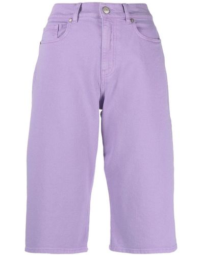 P.A.R.O.S.H. Long-length Denim Shorts - Purple