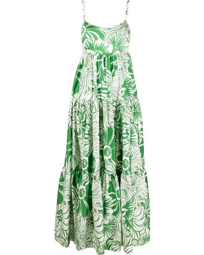 Borgo De Nor Green Merle Printed Maxi Dress