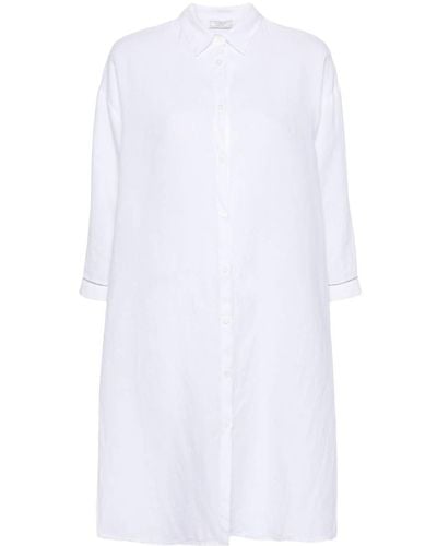 Peserico Classic-collar Linen Tunic Shirt - White