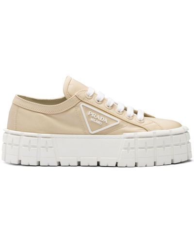 Prada Double Wheel Re-nylon Sneakers - White