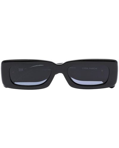 The Attico Mini Marfa Rectangle-frame Sunglasses - Black