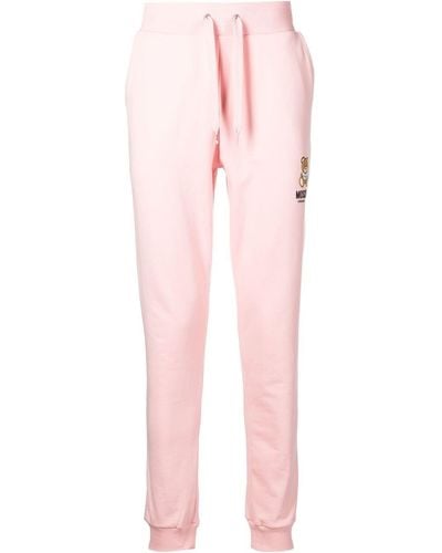 Moschino Pantalones de chándal con logo - Rosa