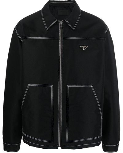 Prada Shirtjack Met Contrasterend Stiksel - Zwart