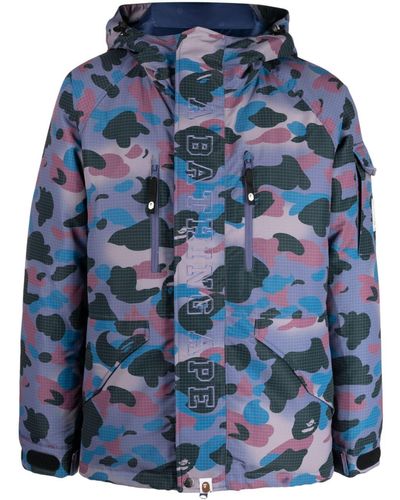 A Bathing Ape Giacca con stampa camouflage - Blu