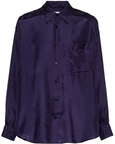 Lemaire Satin Silk Shirt - Blue