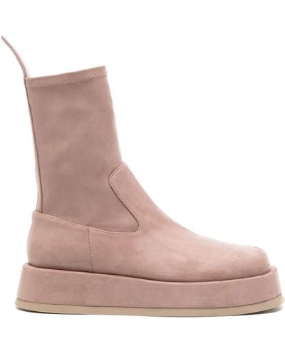Gia Borghini Rosie Eco Suede Ankle Boots - Pink