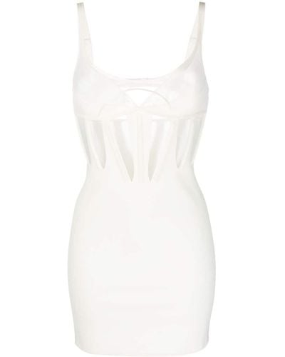 Mugler Corset-style Sleeveless Minidress - White