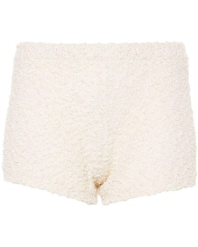 Magda Butrym Cream Colored Bouclé Knit Mini Shorts - Natural