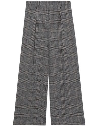 Rag & Bone Bennet Plaid Wide-leg Trousers - Grey