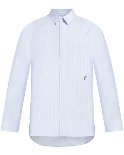 Ferragamo Striped Cotton Shirt - White