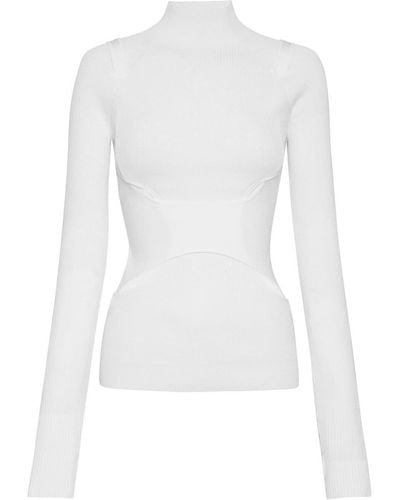 Dion Lee Interlink Skivvy Cut-out Sweater - White