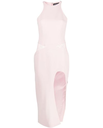 David Koma Front-slit Midi Dress - Pink