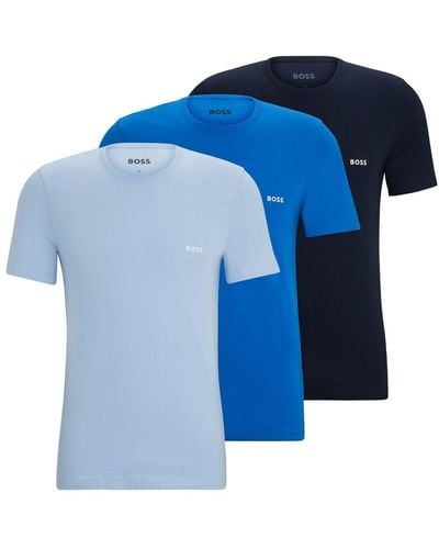BOSS Cotton Undershirts (pack Of Three) - Blue