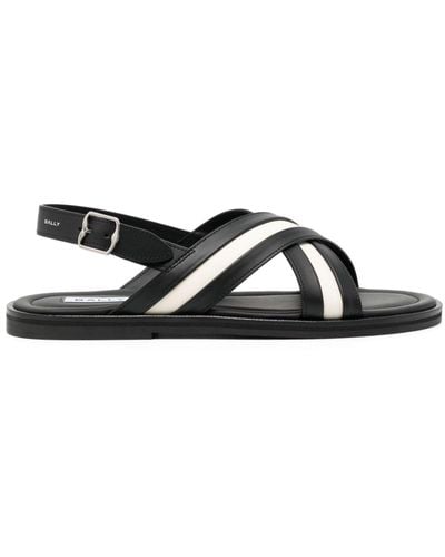 Bally Crossover-strap Leather Sandals - Black