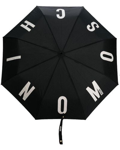 Moschino モスキーノ ロゴプリント 折りたたみ傘 - ブラック