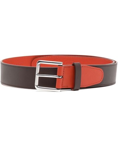 PS by Paul Smith Perforated-logo Leather Belt - Red