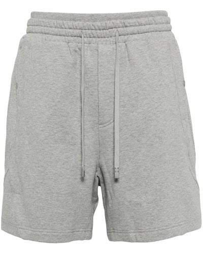 C2H4 Mélange-effect Cotton Track Shorts - Grey